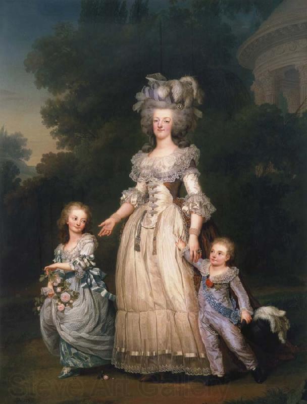 Adolf-Ulrik Wertmuller Queen Mary Antoinette with sina tva baby in Triangle park France oil painting art
